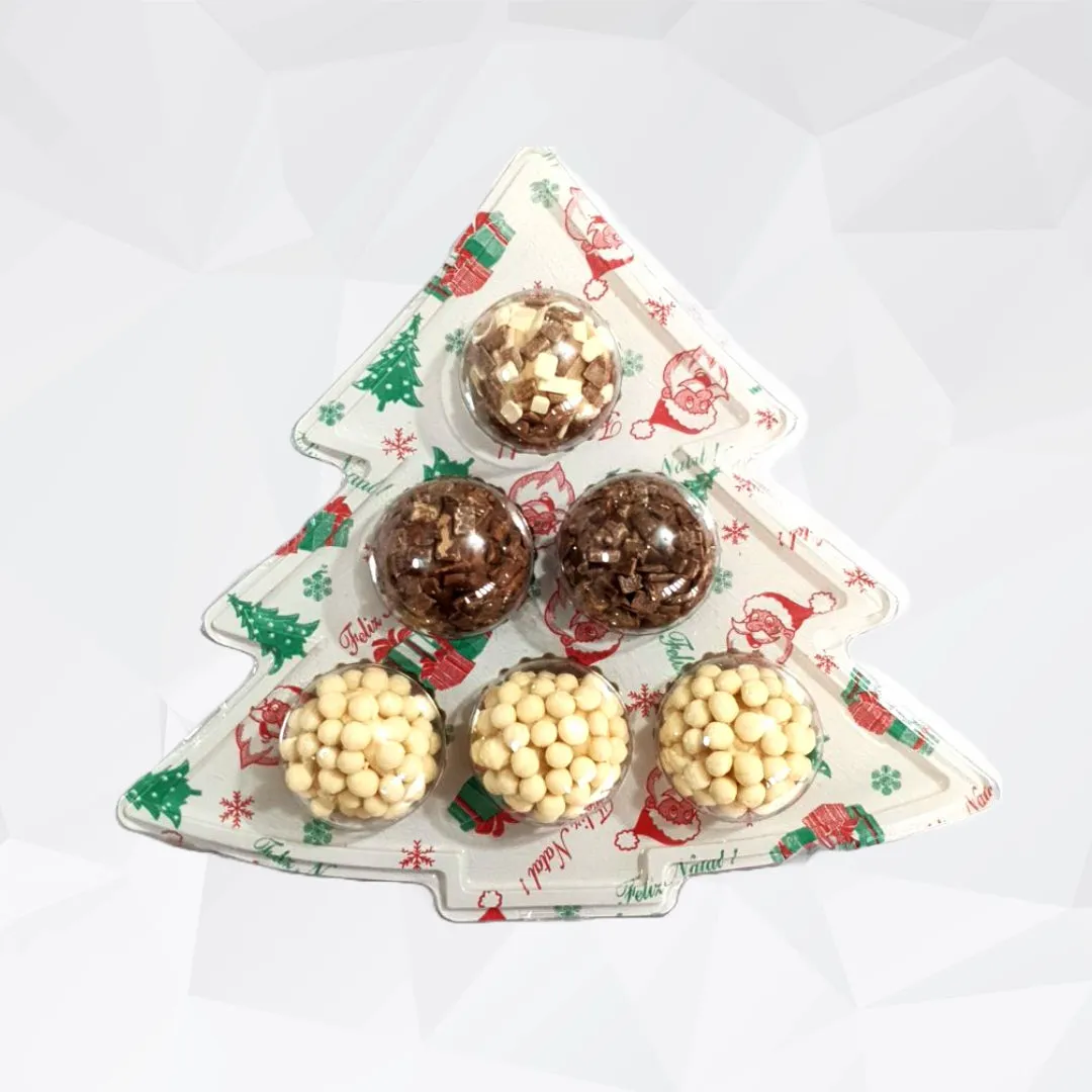 6 cavities Clear/Christmas Design Tree Candy case (5 count)