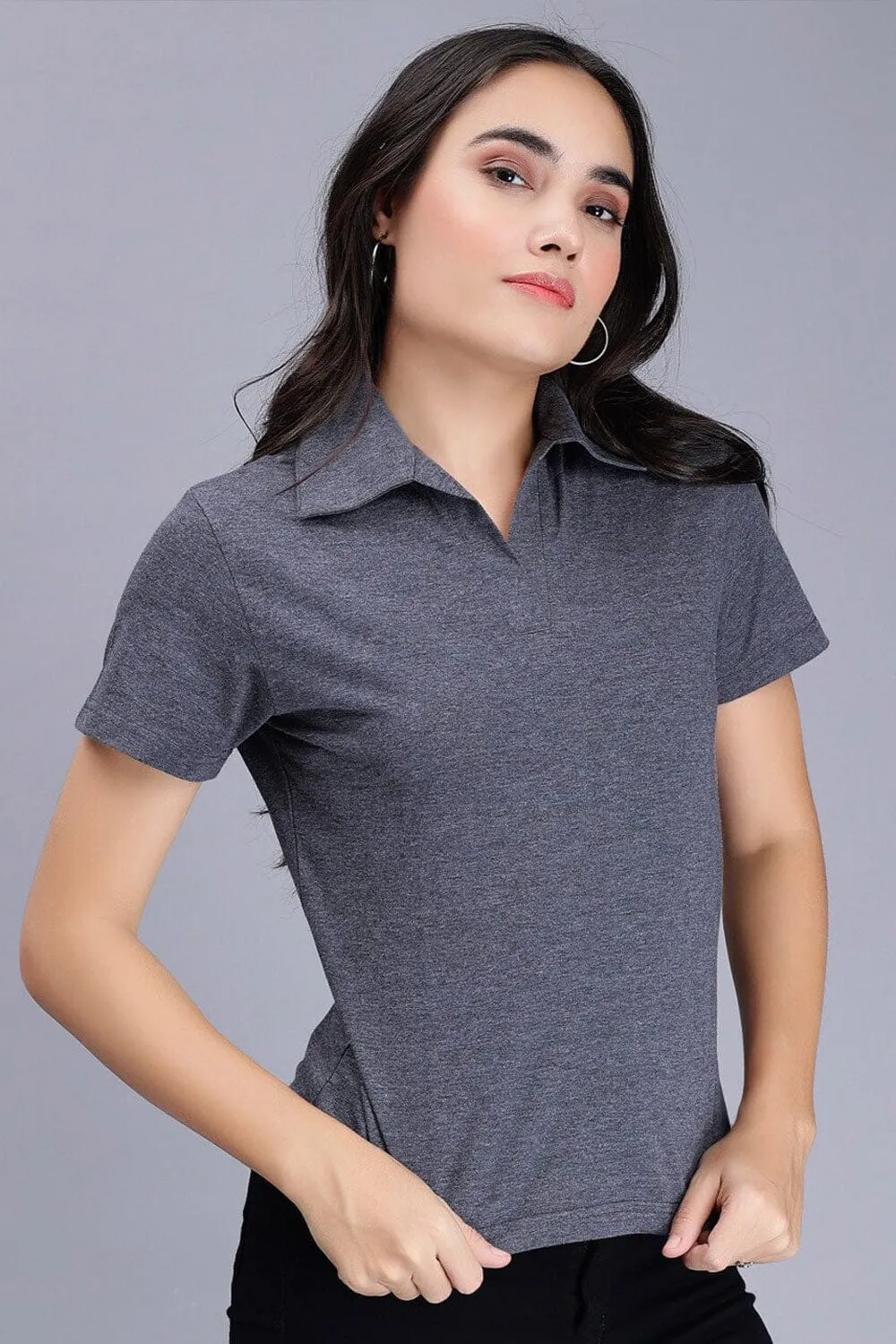 A Women's Open Placket Polo Shirt