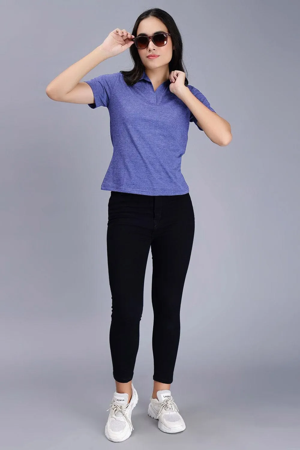 A Women's Open Placket Polo Shirt