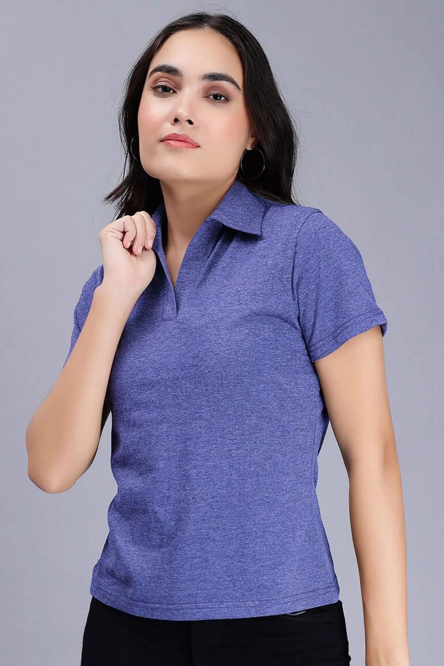 A Women's Open Placket Polo Shirt