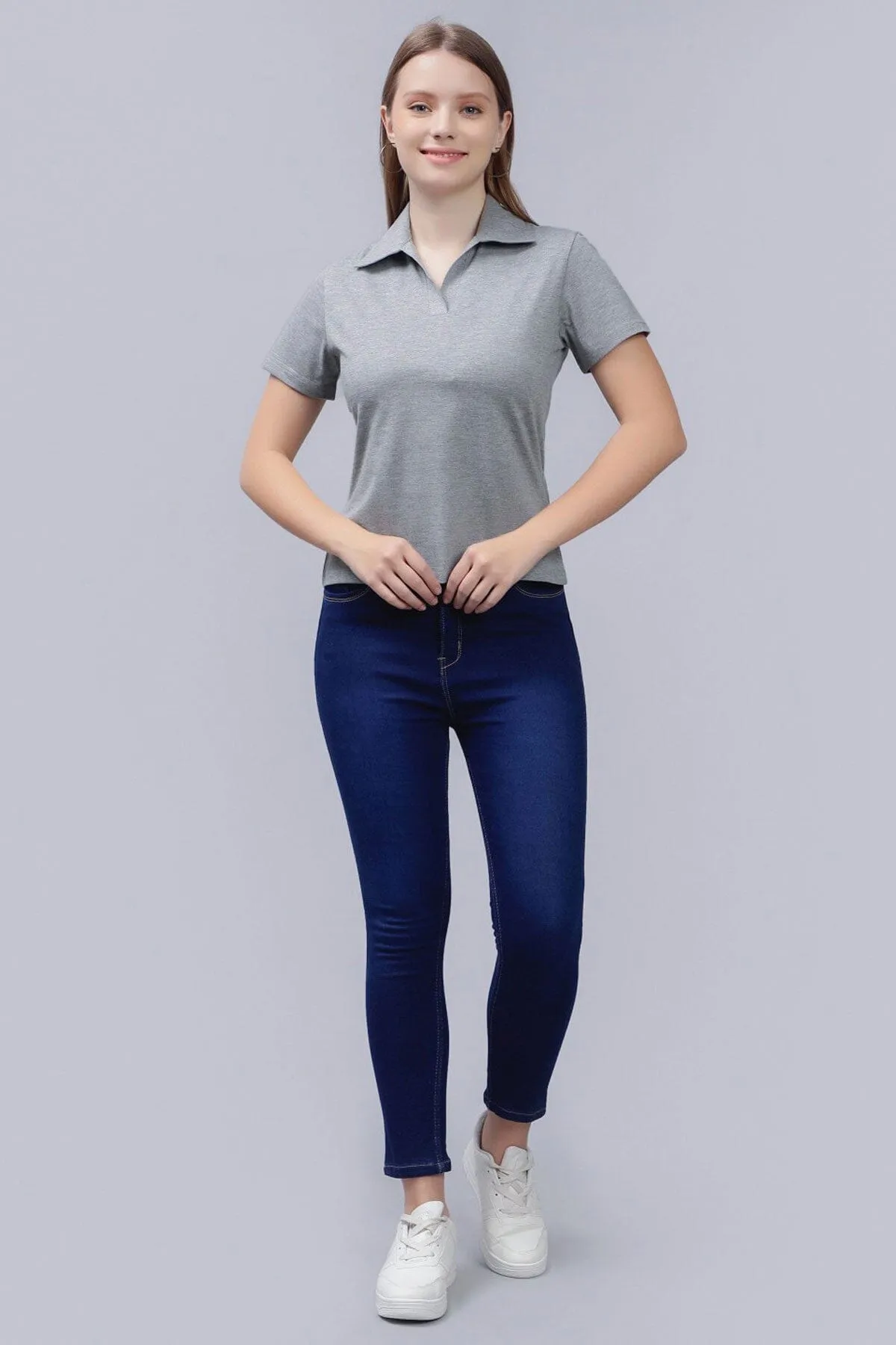 A Women's Open Placket Polo Shirt