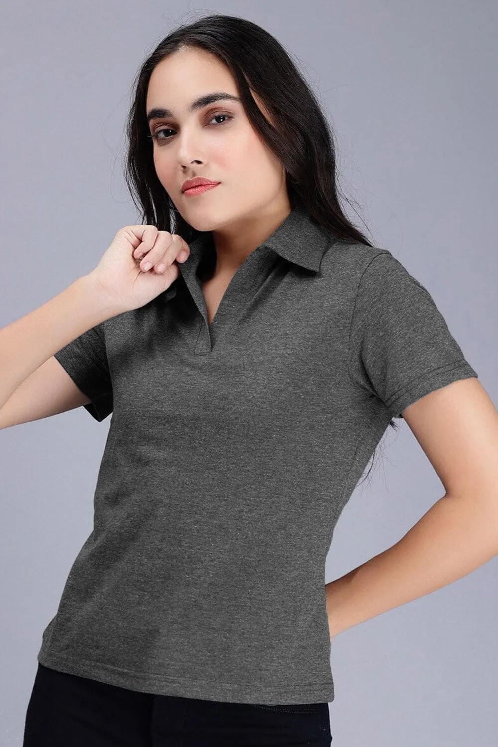 A Women's Open Placket Polo Shirt