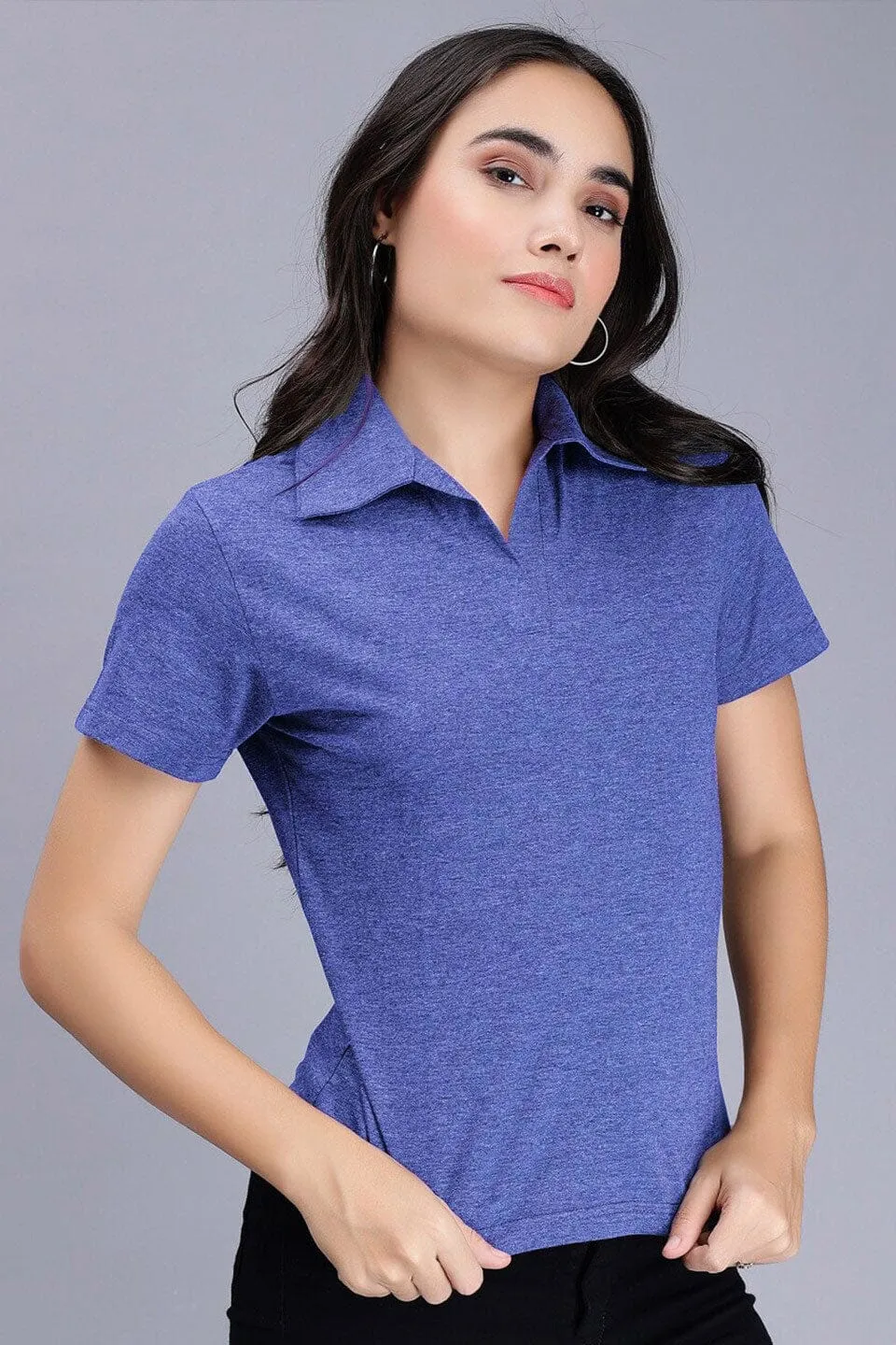 A Women's Open Placket Polo Shirt