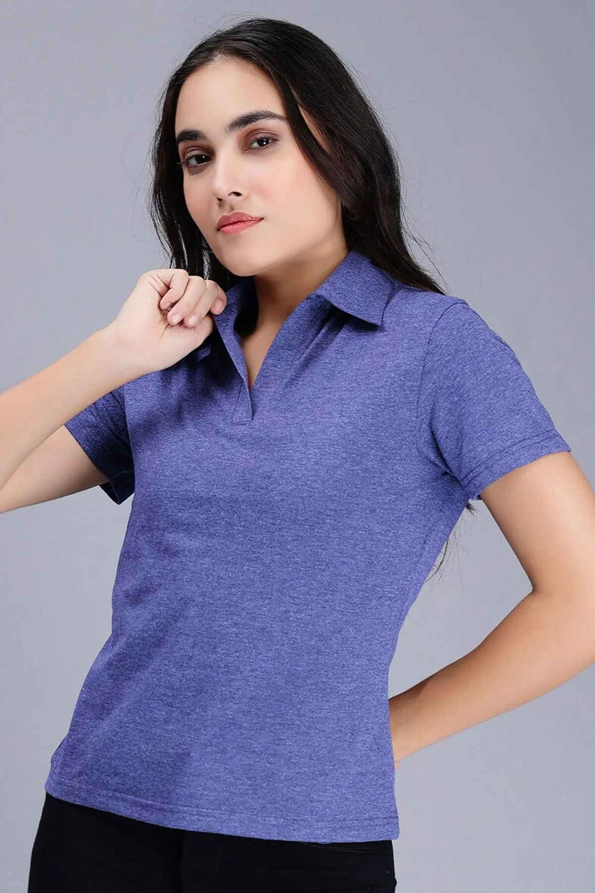 A Women's Open Placket Polo Shirt