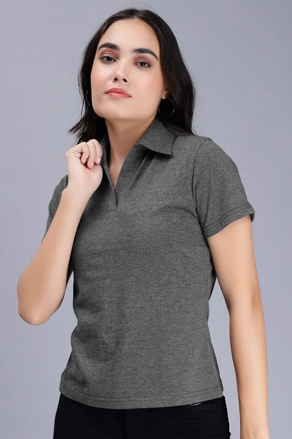 A Women's Open Placket Polo Shirt