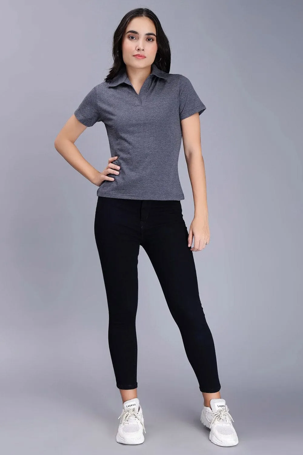 A Women's Open Placket Polo Shirt