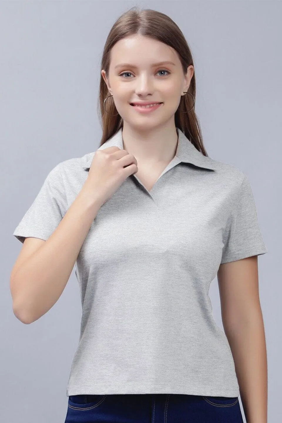 A Women's Open Placket Polo Shirt