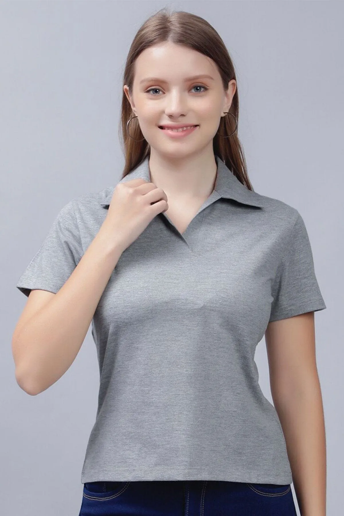 A Women's Open Placket Polo Shirt