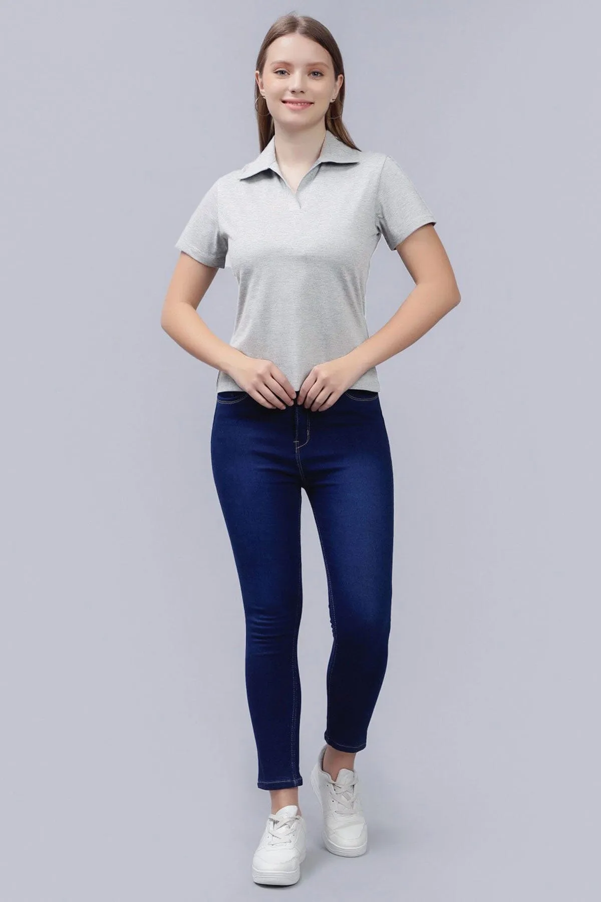 A Women's Open Placket Polo Shirt