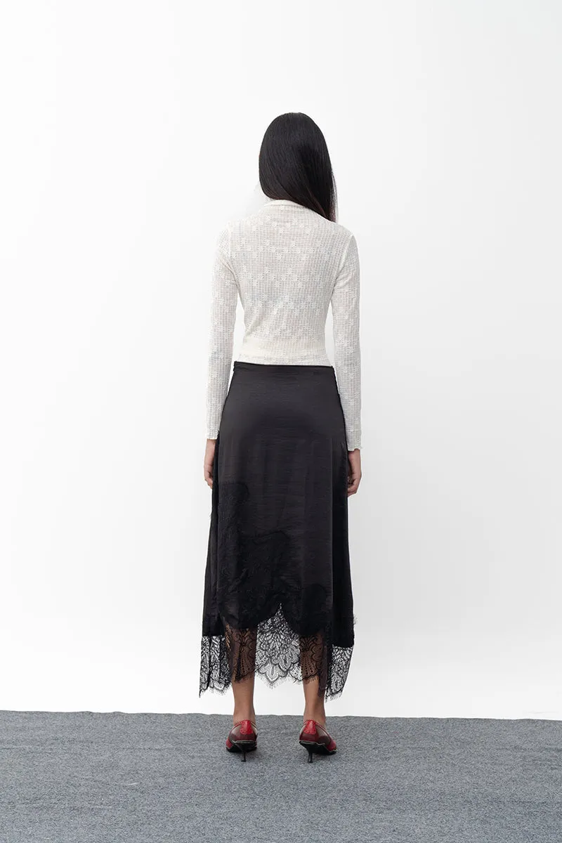 ADENA BLACK MIDI SKIRT