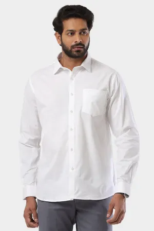 Amsler - 100% Cotton Slub Formal White Shirt For Men | Uathayam