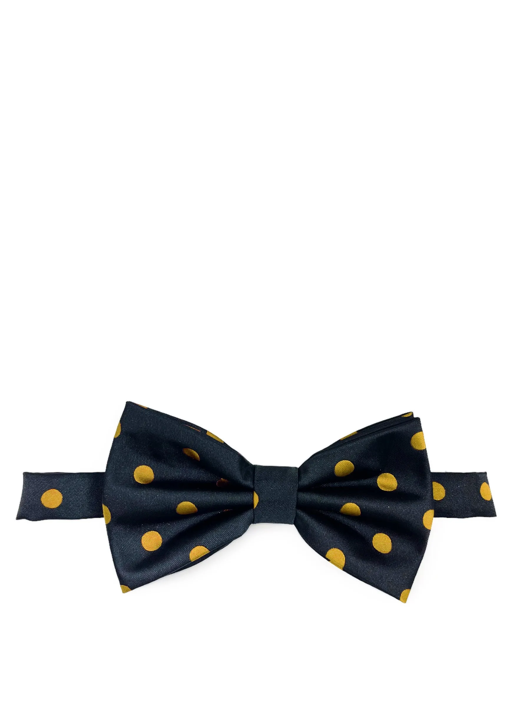 Black and Gold Polka Dot Bow Tie and Pocket Square