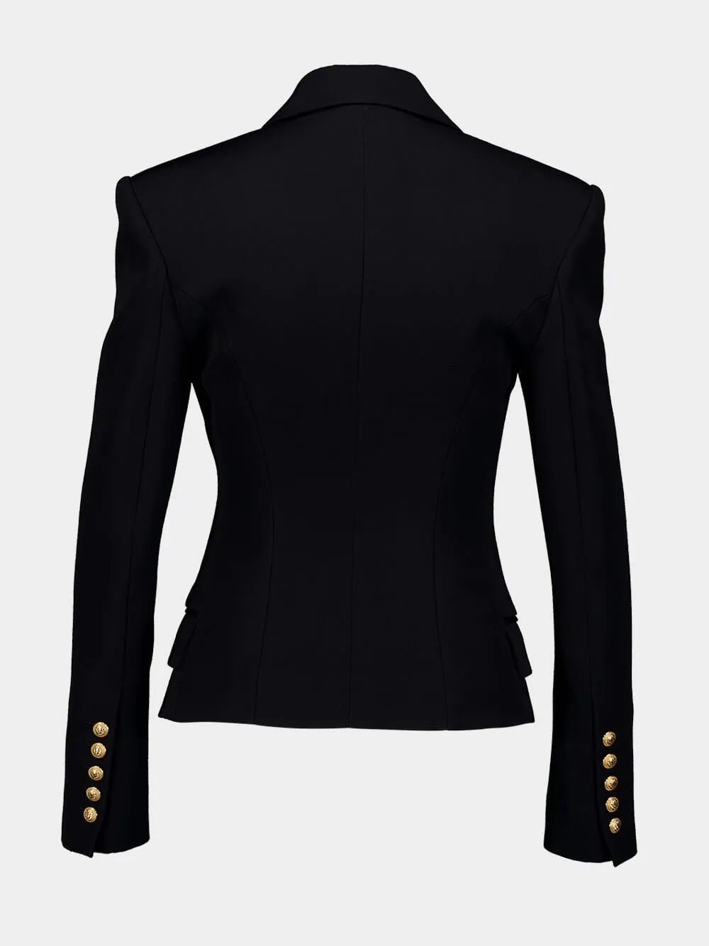 Black Double-Breasted Tailored Blazer