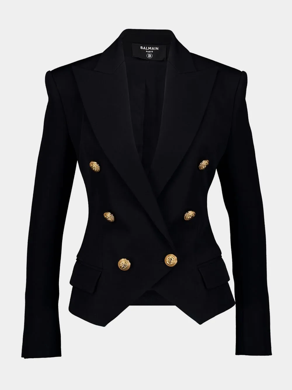 Black Double-Breasted Tailored Blazer