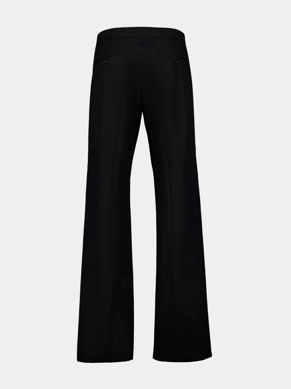 Black Straight-Fit Trousers with Belt