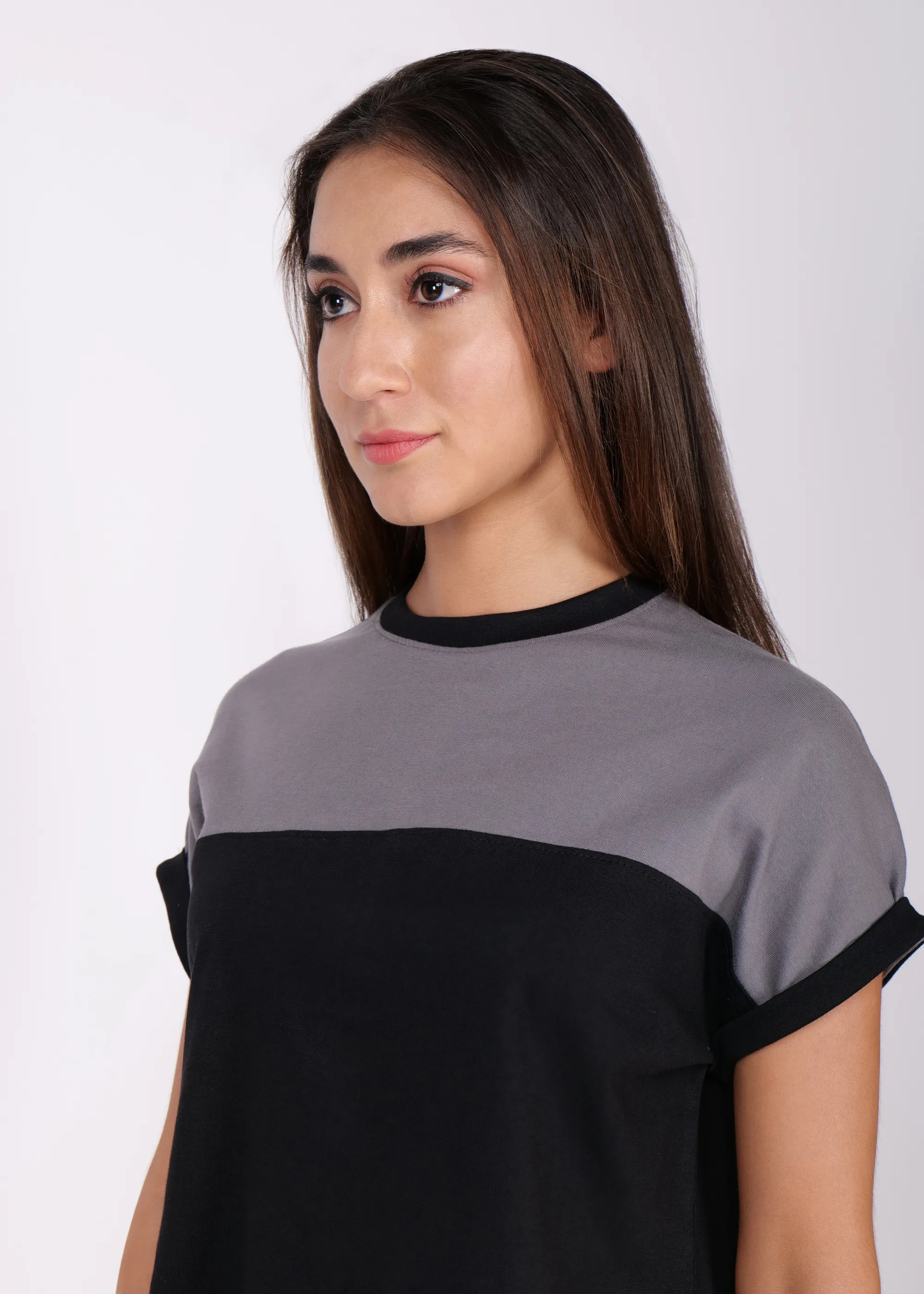 Boxy Color Block Crop Top