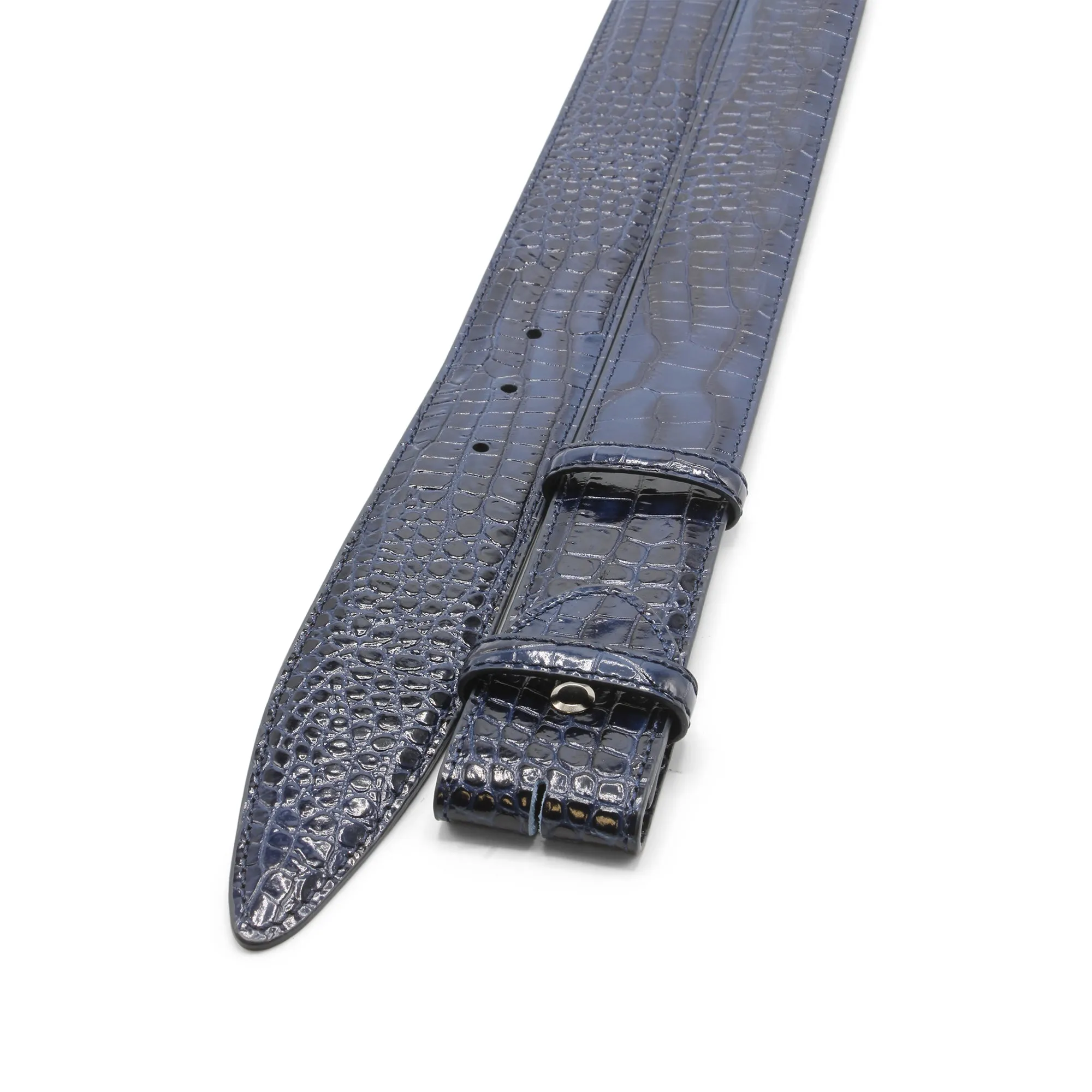 Brush Off Effect Mock Croc Belt Strap