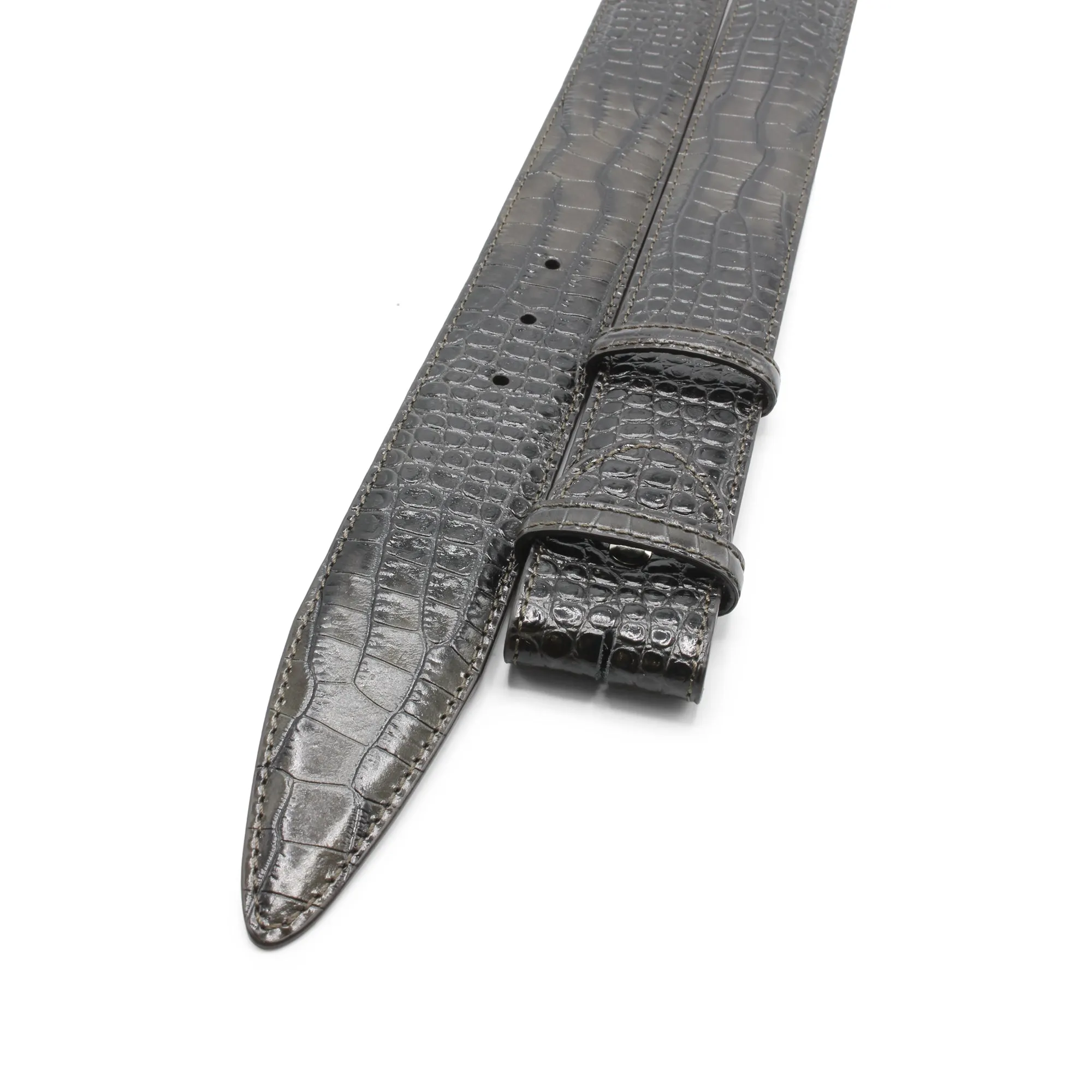 Brush Off Effect Mock Croc Belt Strap