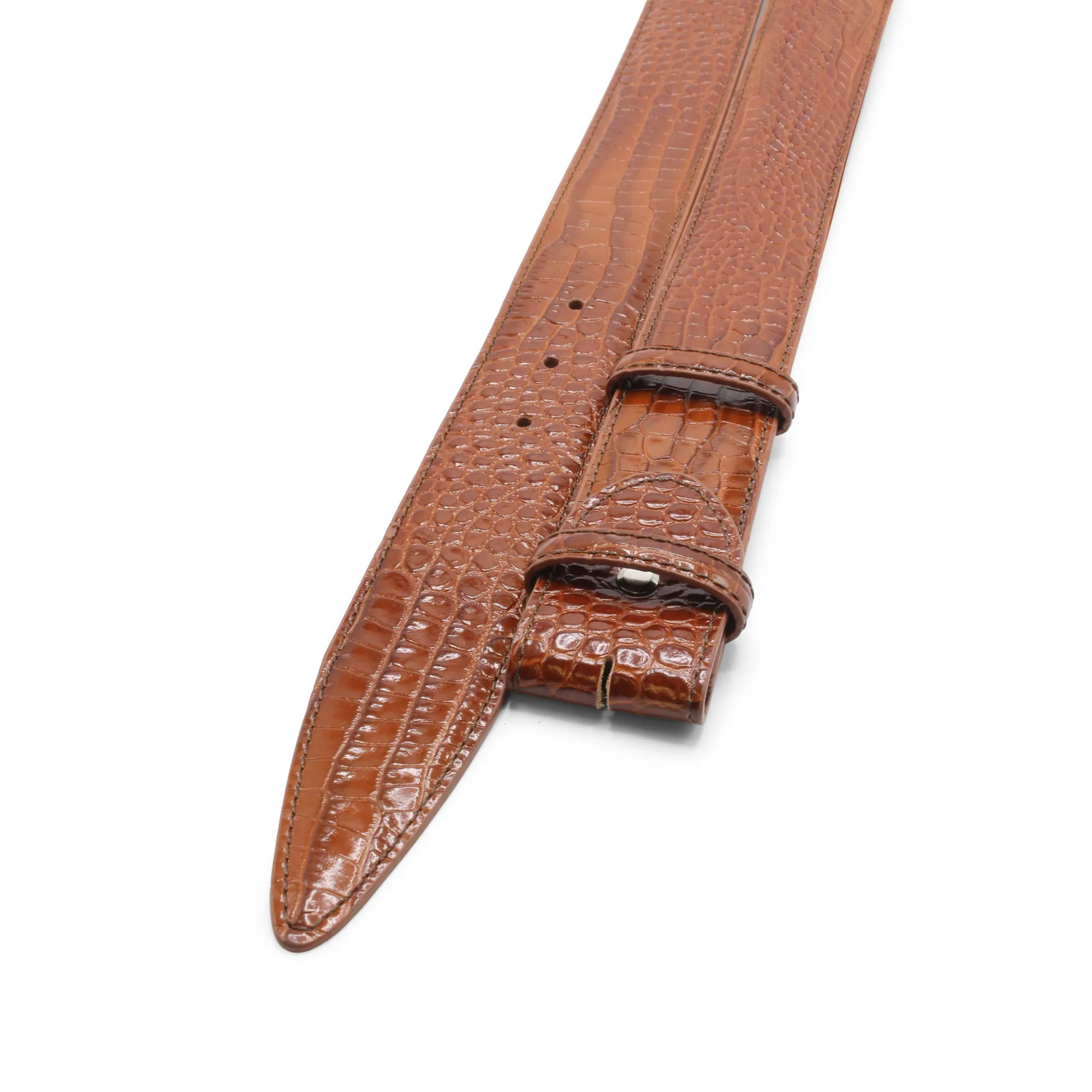 Brush Off Effect Mock Croc Belt Strap