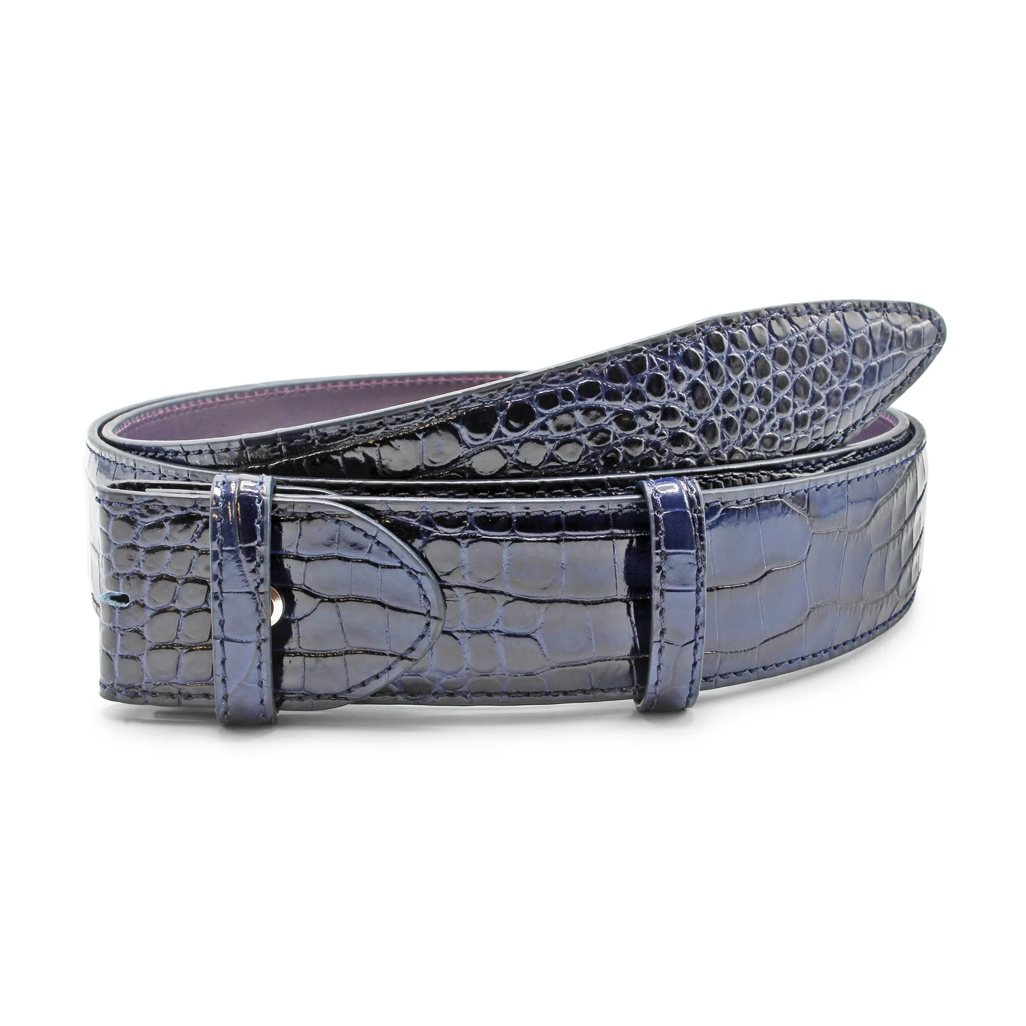 Brush Off Effect Mock Croc Belt Strap