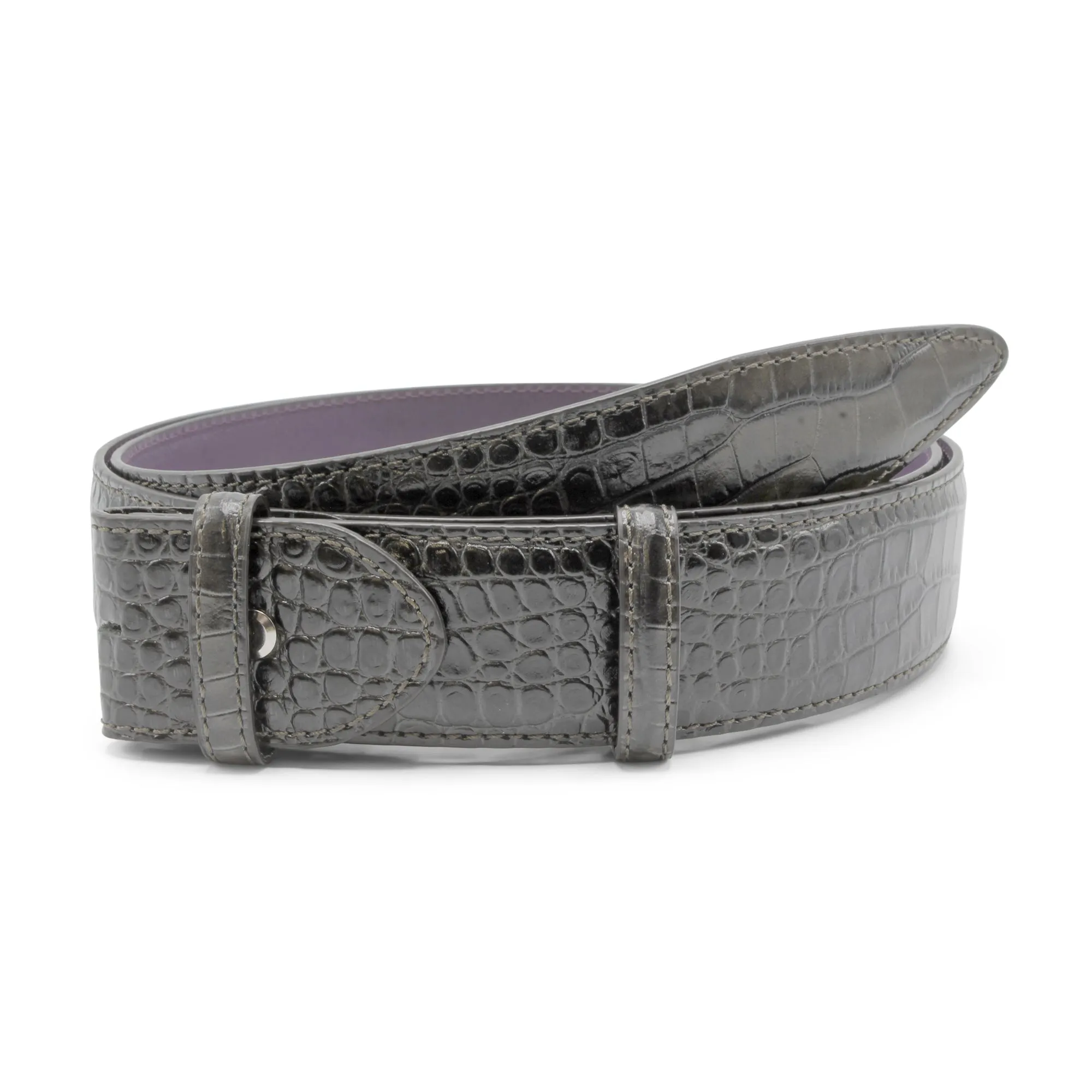 Brush Off Effect Mock Croc Belt Strap