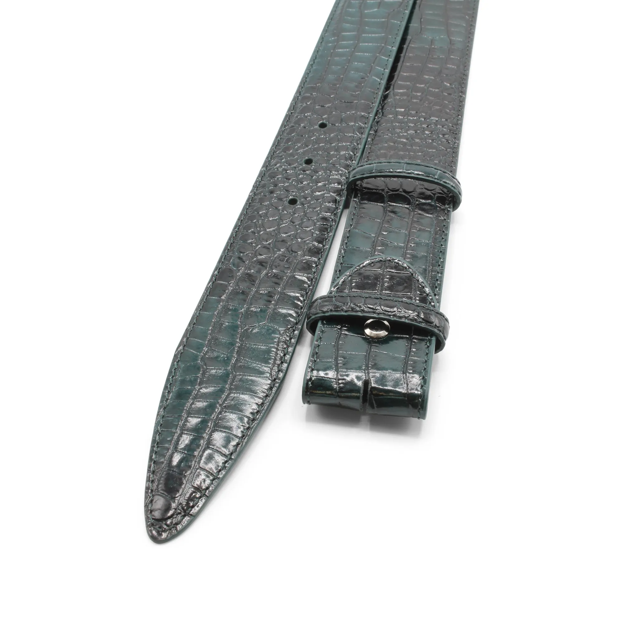 Brush Off Effect Mock Croc Belt Strap