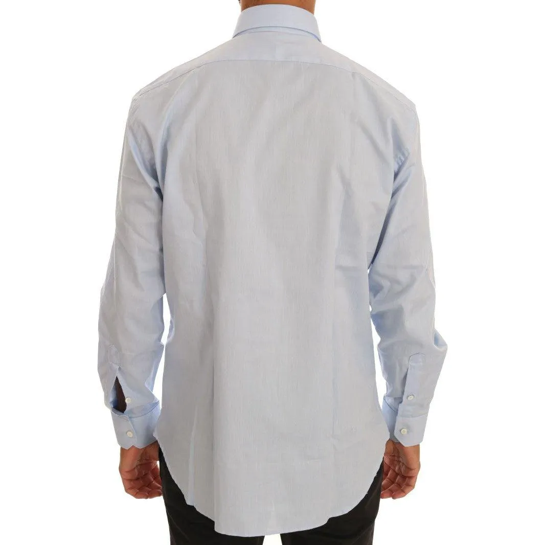 Cavalli Light Blue Cotton Dress Shirt