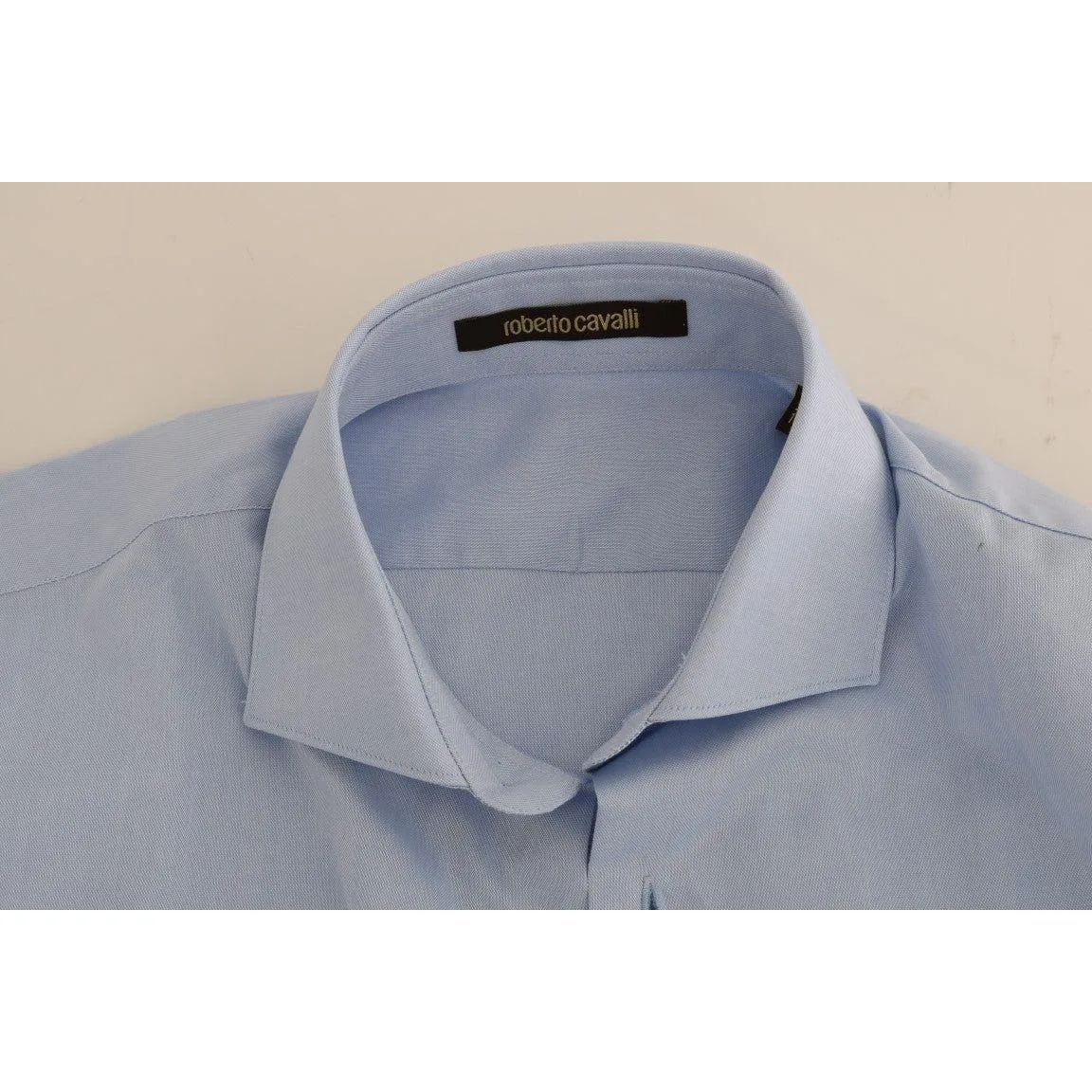 Cavalli Light Blue Cotton Dress Shirt