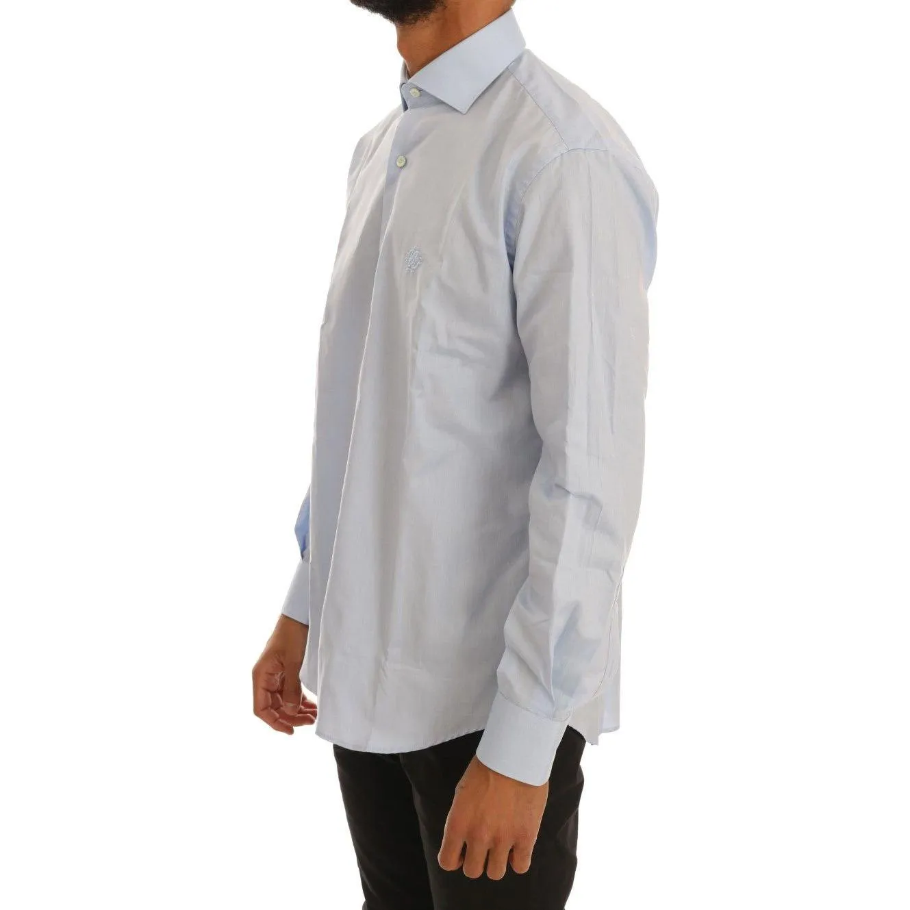 Cavalli Light Blue Cotton Dress Shirt