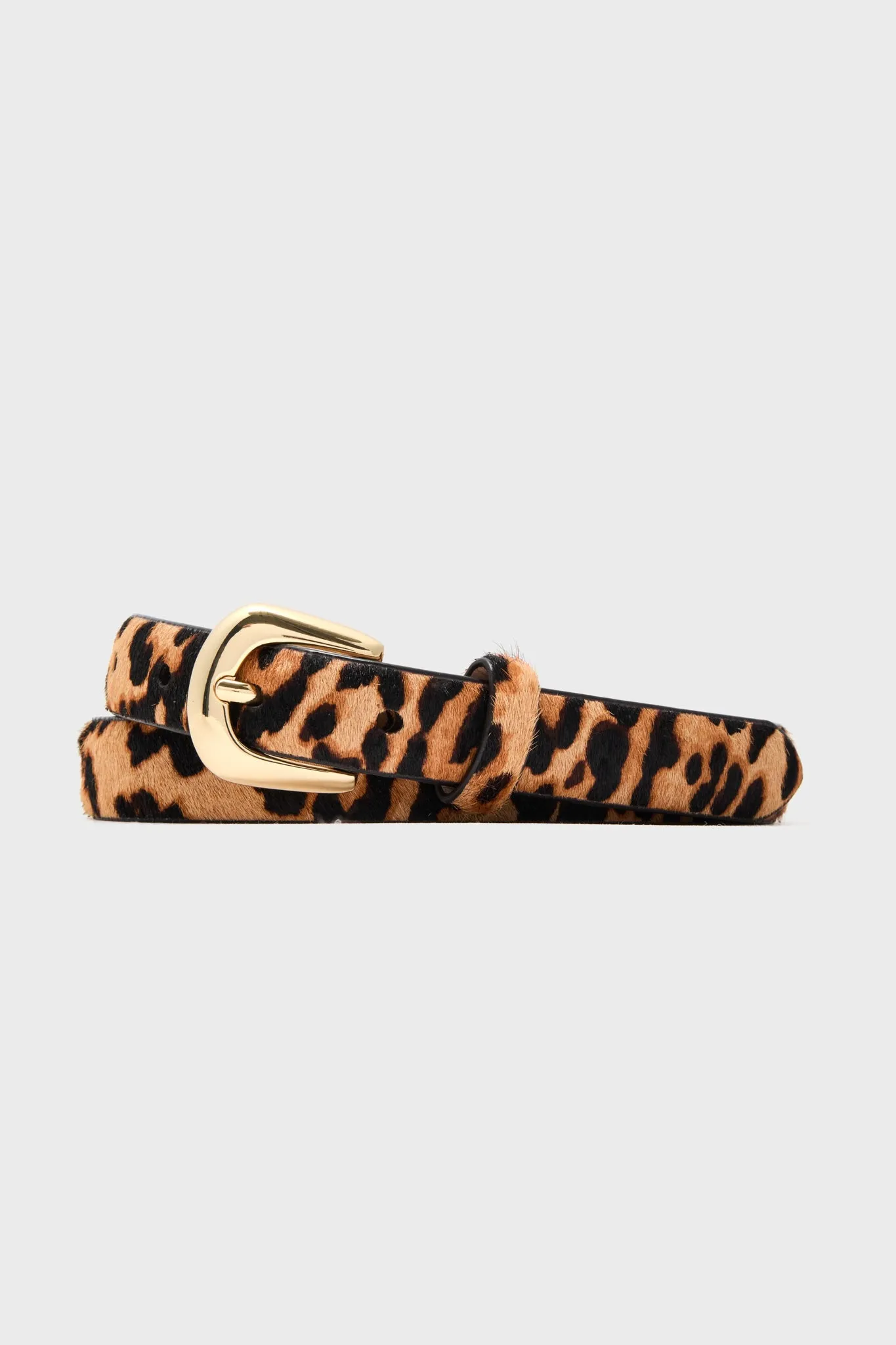 Cheetah and Gold Kennedy Mini Calf-Hair Belt