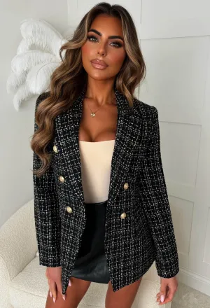 Coco Destination Black Tweed & Sequin Blazer