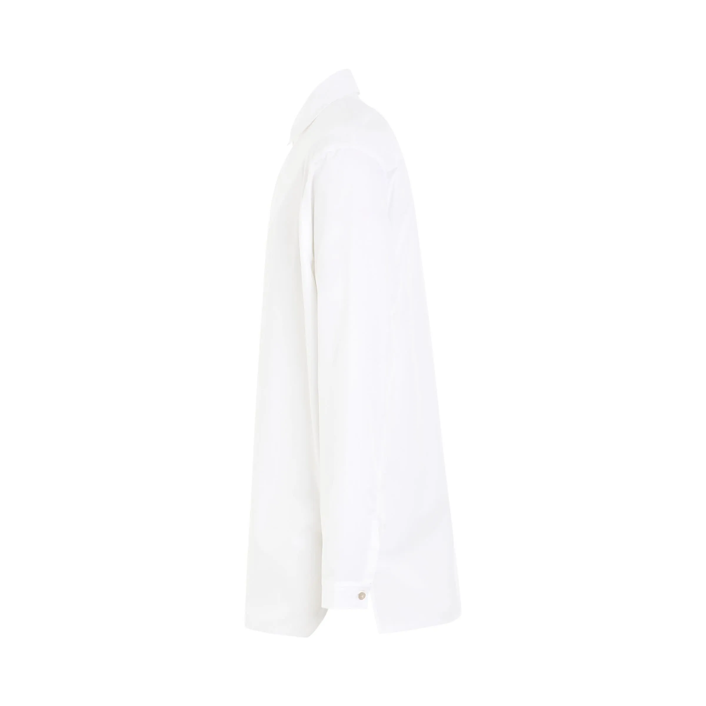 Contrast Panel Shirt in White