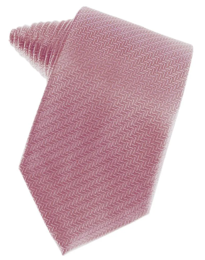 Coral Herringbone Necktie