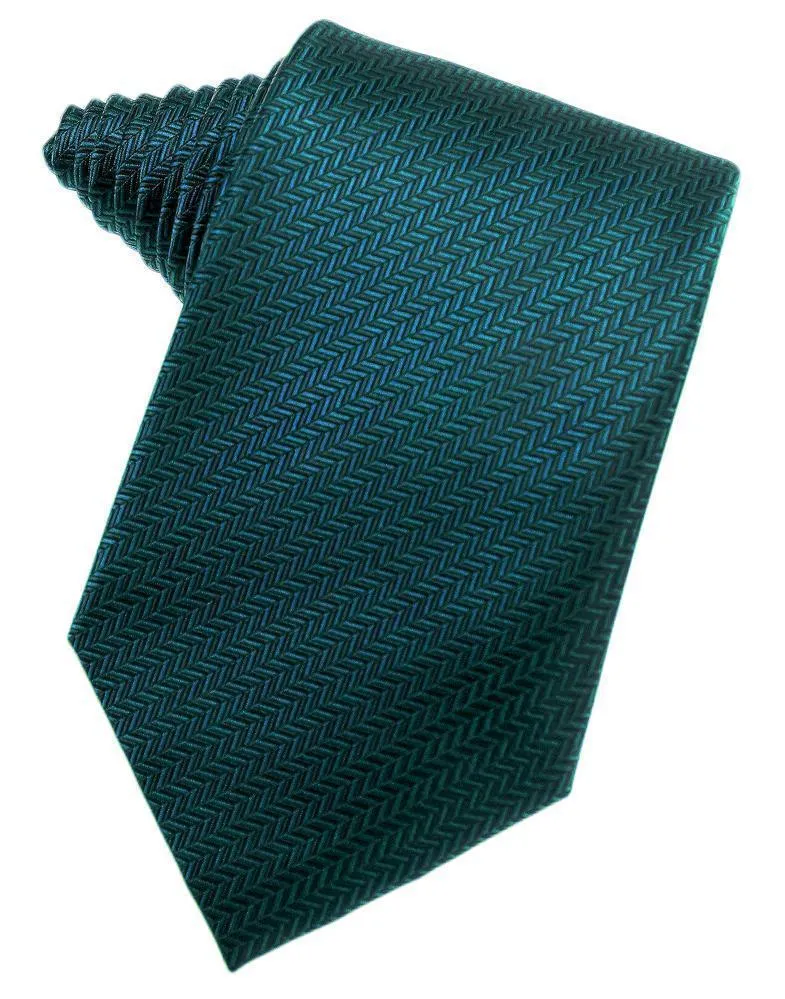 Coral Herringbone Necktie