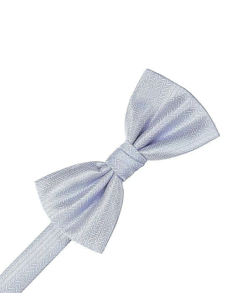 Cornflower Herringbone Bow Tie