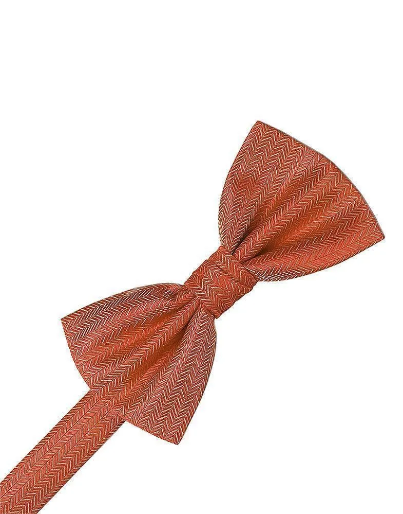 Cornflower Herringbone Bow Tie