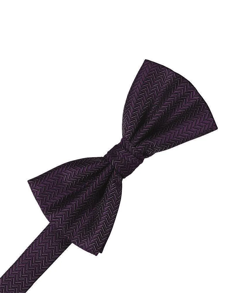 Cornflower Herringbone Bow Tie