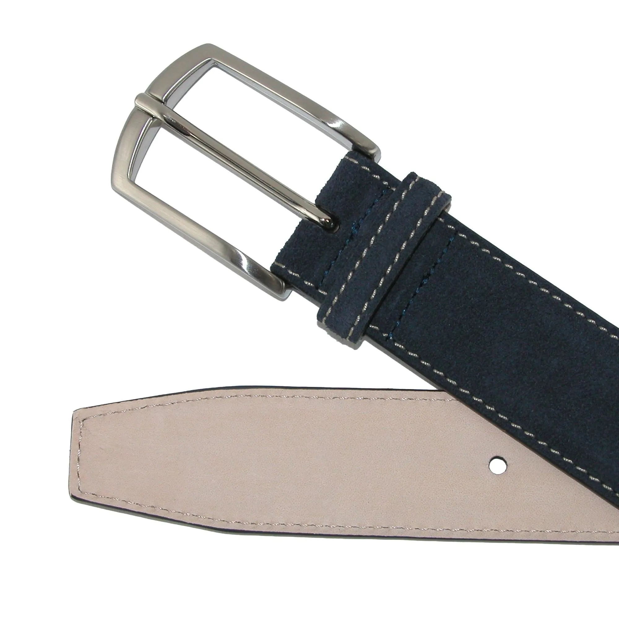 CrookhornDavis Men's Monza Suede Belt with Contrast Stitch