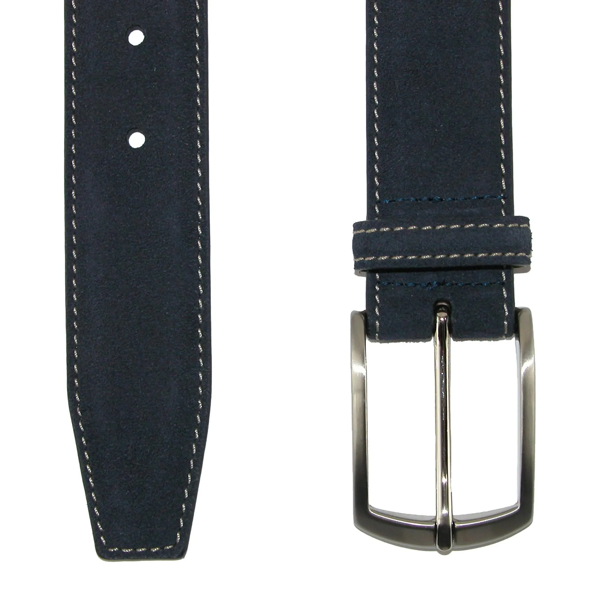 CrookhornDavis Men's Monza Suede Belt with Contrast Stitch