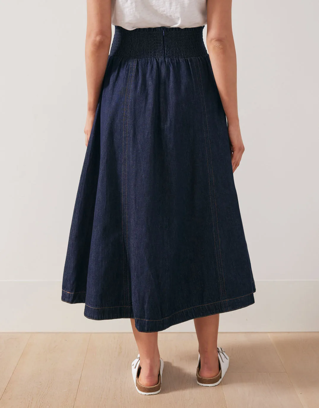 Dakota Denim Midi Skirt - Dark Denim