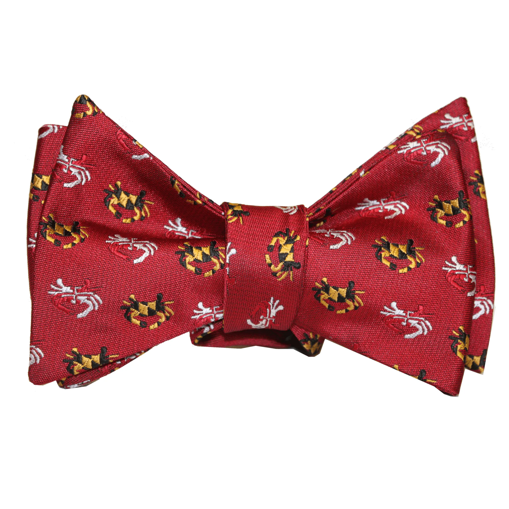 Embroidered Maryland Flag Crab (Red) / Self-Tie Bowtie