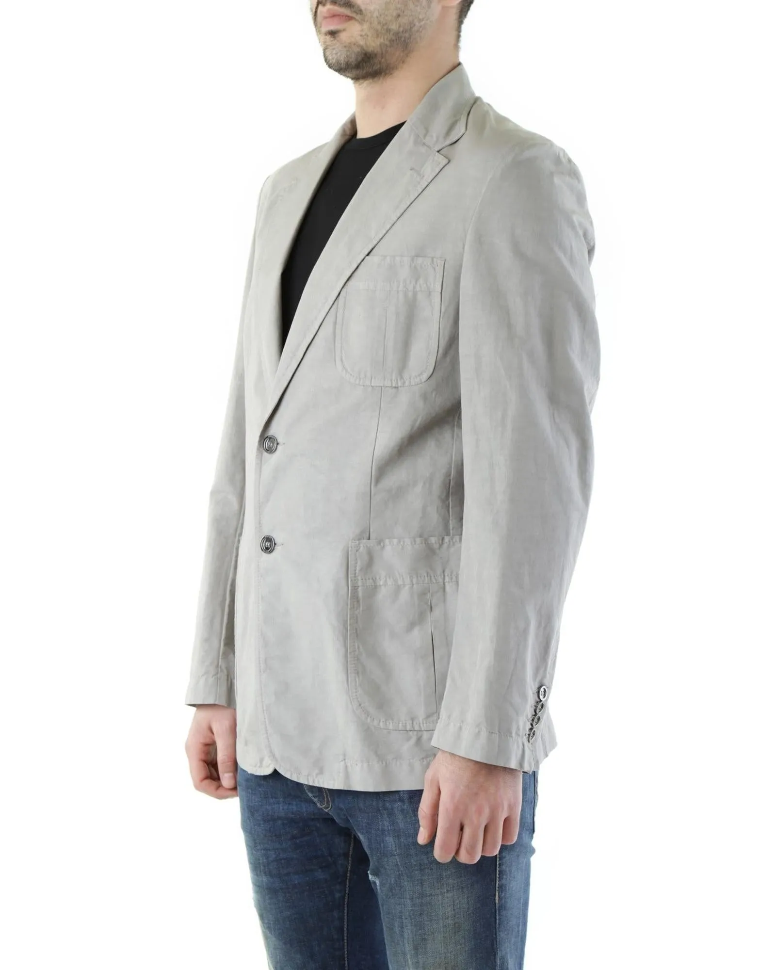 Husky Men's Cotton Blazer Light Gray