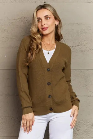 Kiss Me Tonight Button Down Cardigan in Olive