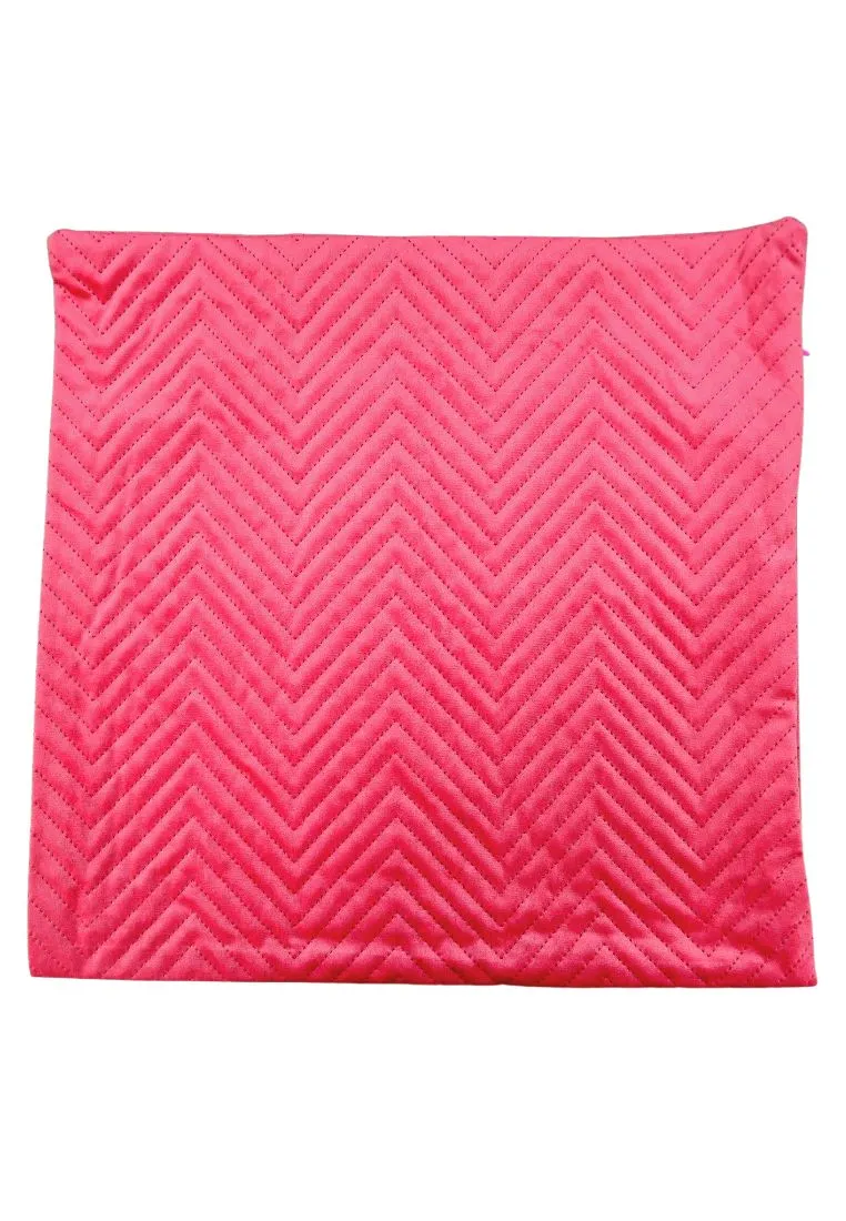 Landmark Velvet Throw Pillow Case Zigzag Design Back To Back