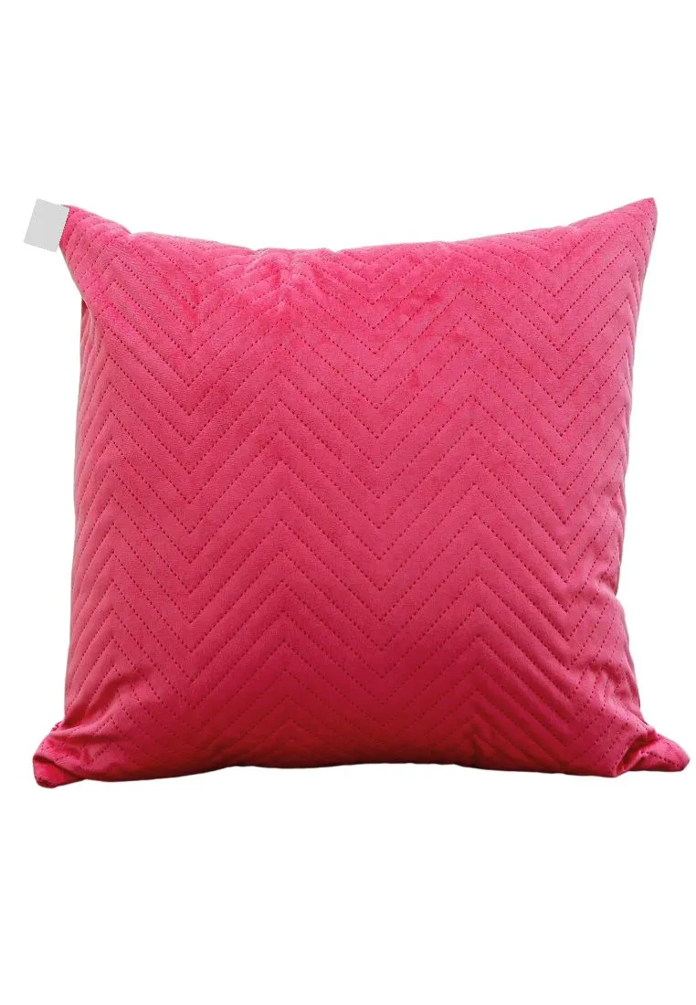 Landmark Velvet Throw Pillow Case Zigzag Design Back To Back