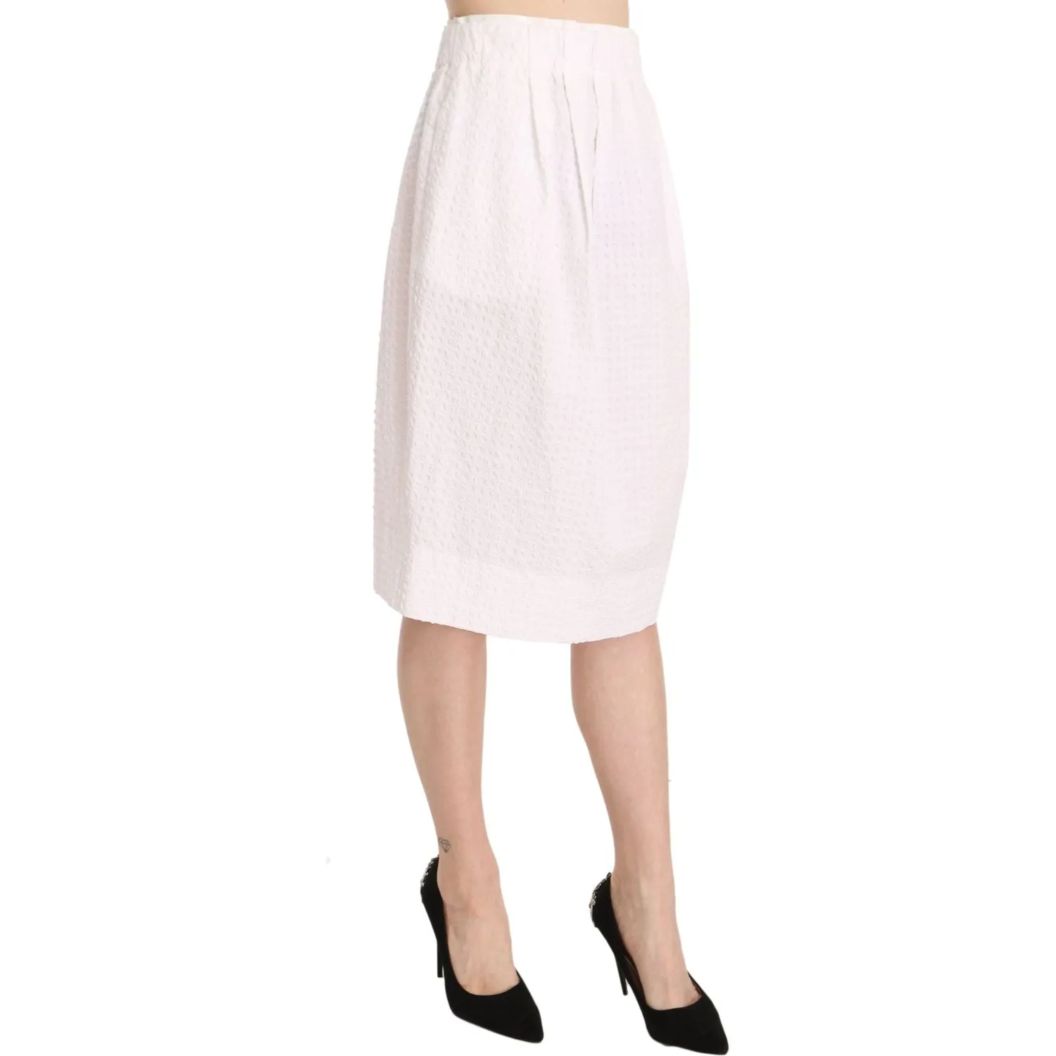 L'Autre Chose Elegant White Pencil Skirt