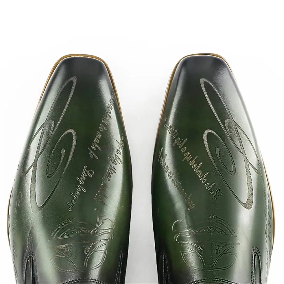 LeatherLuxe Genuine Round Toe Elegant Dress Shoes