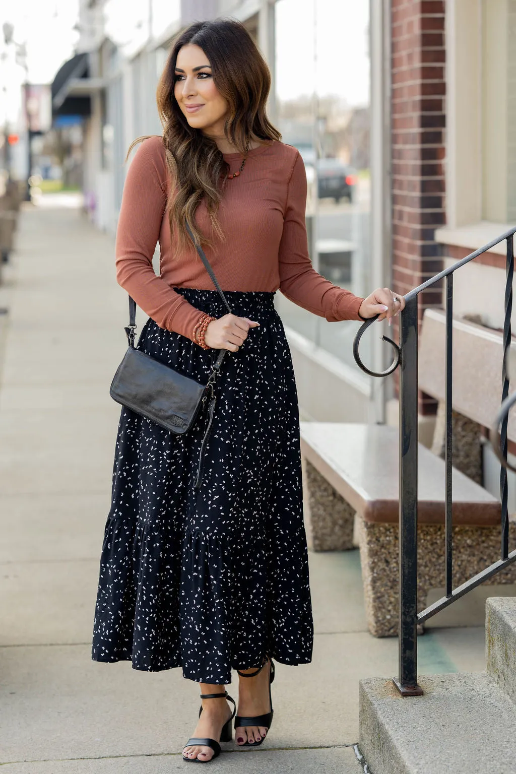 Lightly Ribbed Simple Long Sleeve Tee