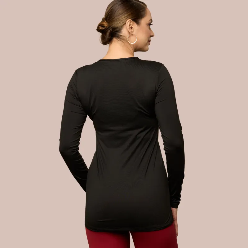 Long Sleeve Crew Neck Extra Long Layering Top