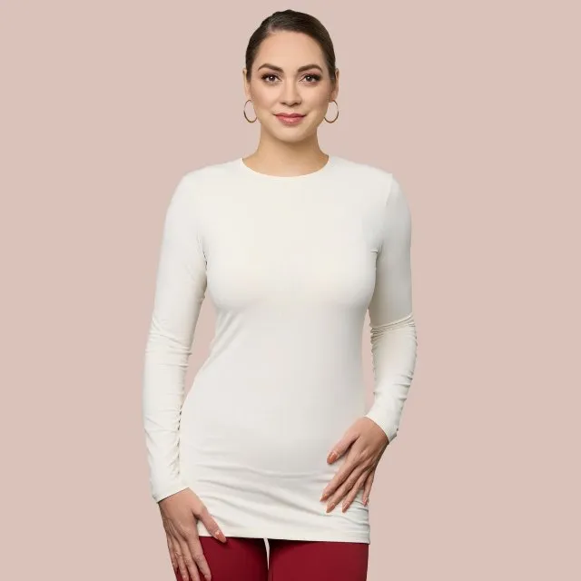 Long Sleeve Crew Neck Extra Long Layering Top